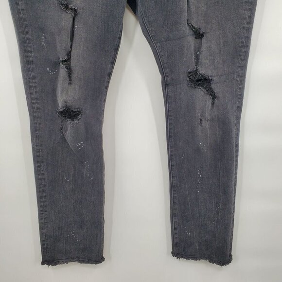 American Eagle Slim Extreme Flex Jeans Distressed Destroyed Grunge Mens 38x32 - Picture 5 of 13